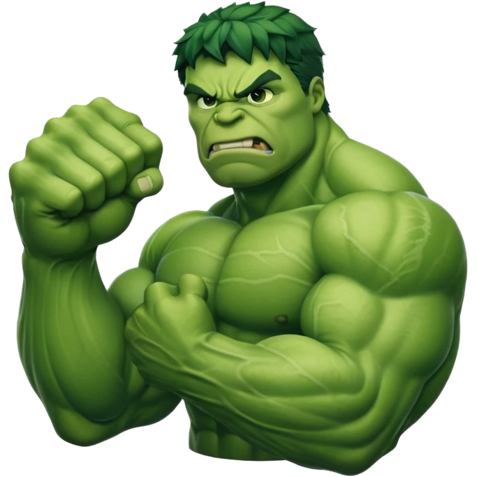 big muscular green hulks fist  emoji