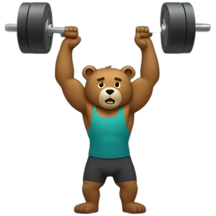 Bear weights lifting  emoji
