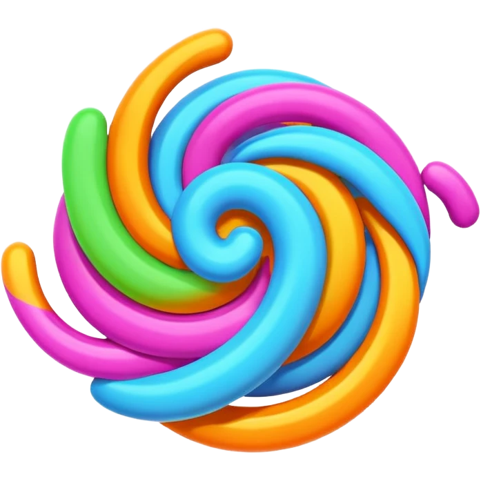 the word 'GLATT' in bold neon colorful text emoji with a swirling effect to suggest movement emoji