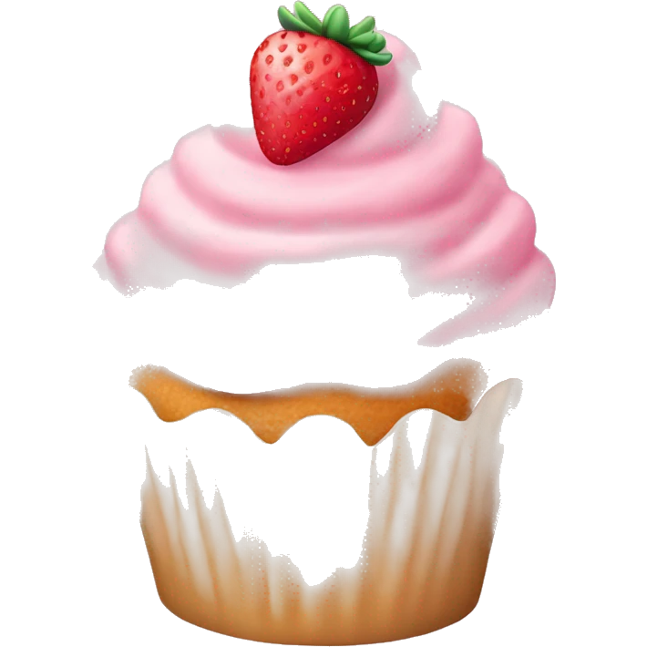 birthday pastel pink strawberry capcake  emoji