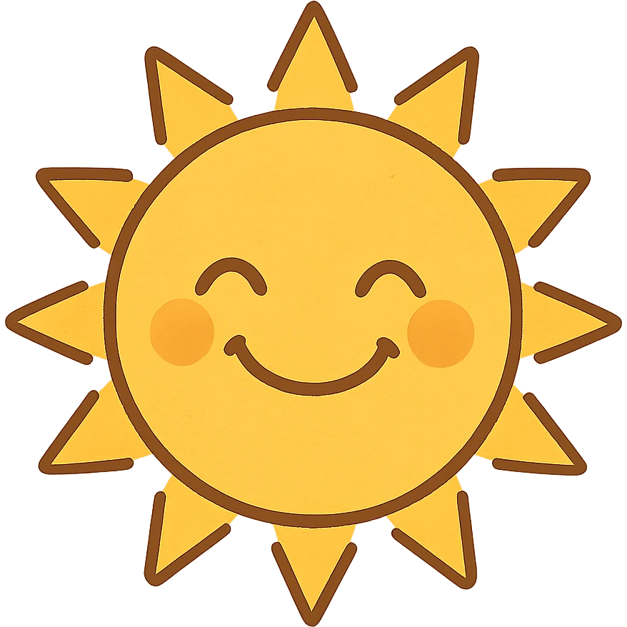 a happy sun emoji