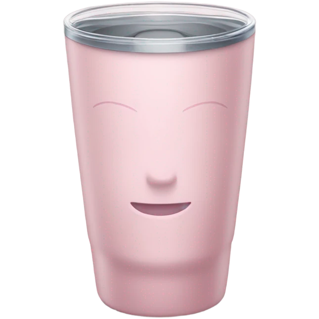 Light pink tumbler without face emoji