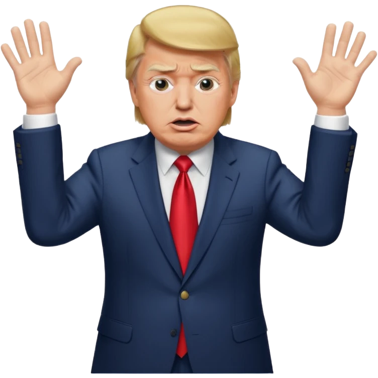 川普 被围住了惊慌的动作 emoji