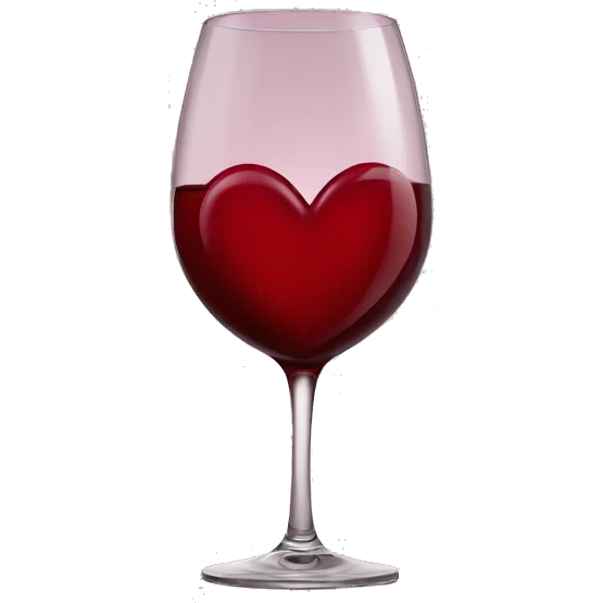 Wine colour heart  emoji