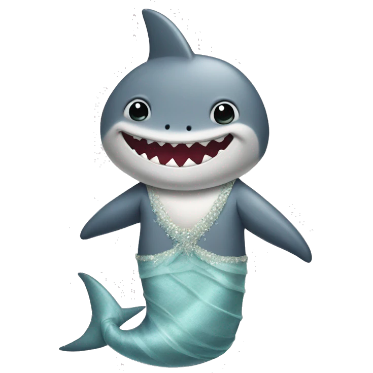 Shark with a weading dress emoji
