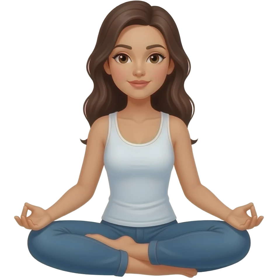 Brunet female in zen sitting pose emoji