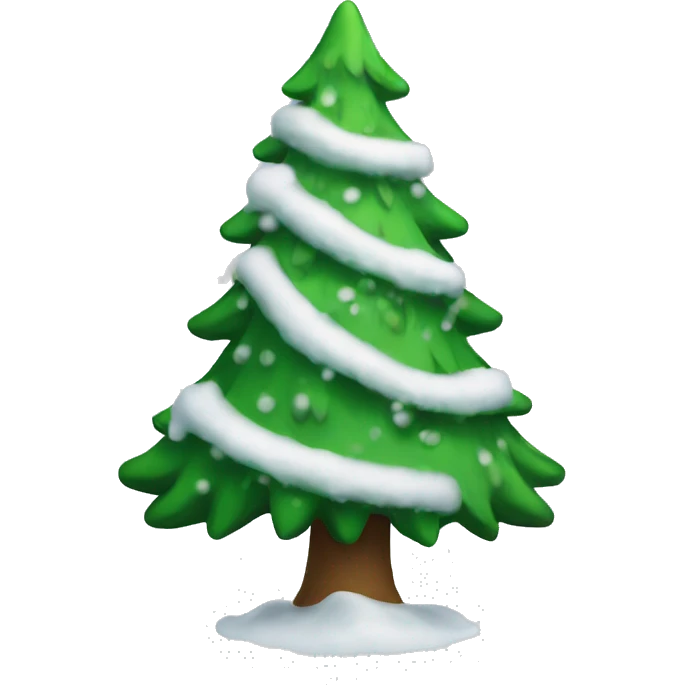 Christmas tree with snow emoji