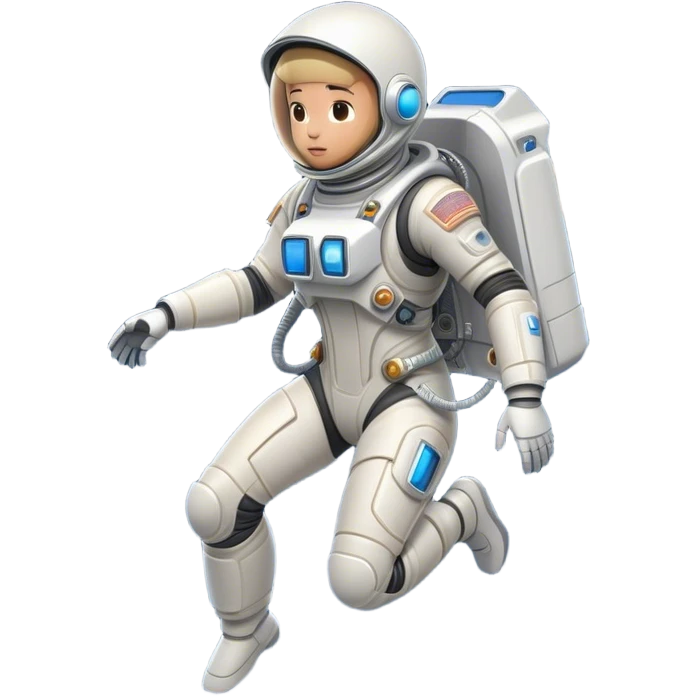  Cinematic Realistic Astronaut with Jetpack – A futuristic astronaut in a sleek, high-tech spacesuit, propelling forward with an advanced jetpack. The suit’s intricate details shimmer under distant starlight, with thrusters emitting a soft, controlled blue glow. emoji