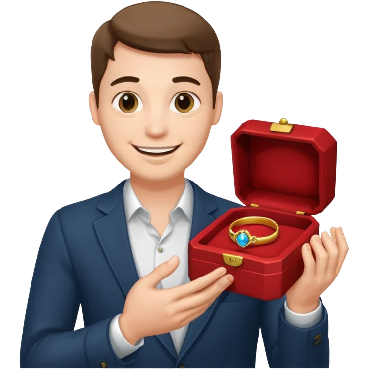 Evlilik teklifi eden erkek emoji