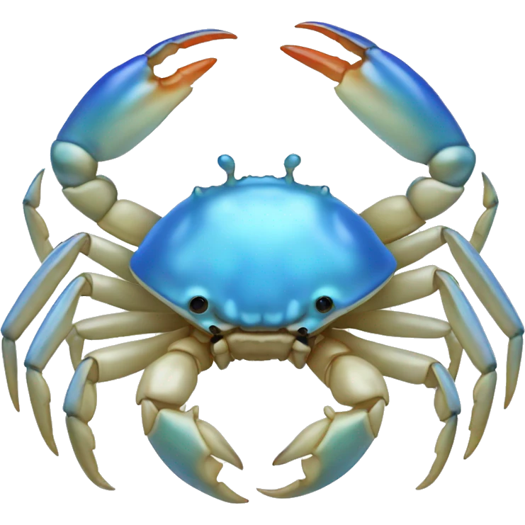 White and blue iridescent crab emoji
