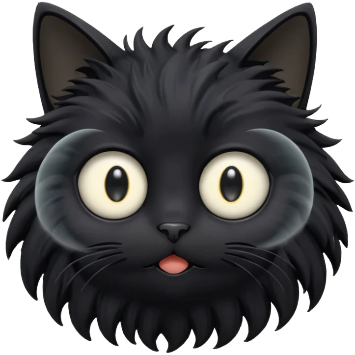 black cat resembling dust sprites from Studio Ghibli emoji