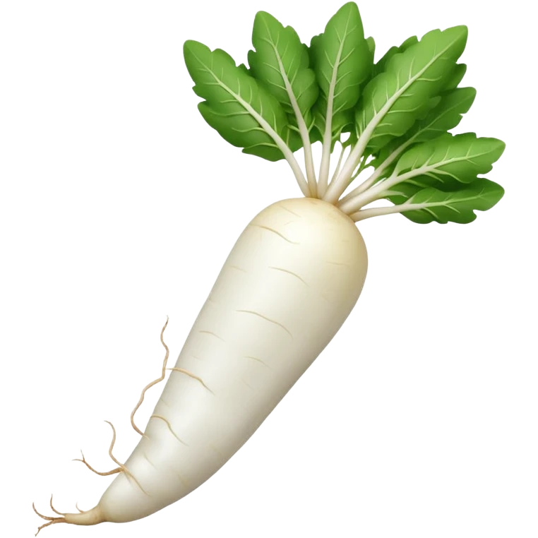 Make a long white Korean radish apple emoji style emoji
