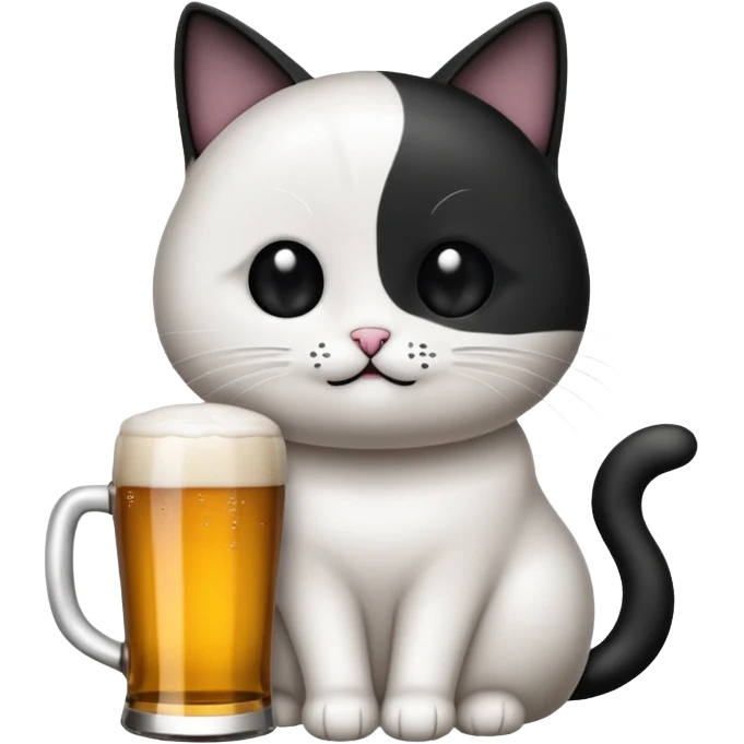 Un chat qui boit une bière emoji