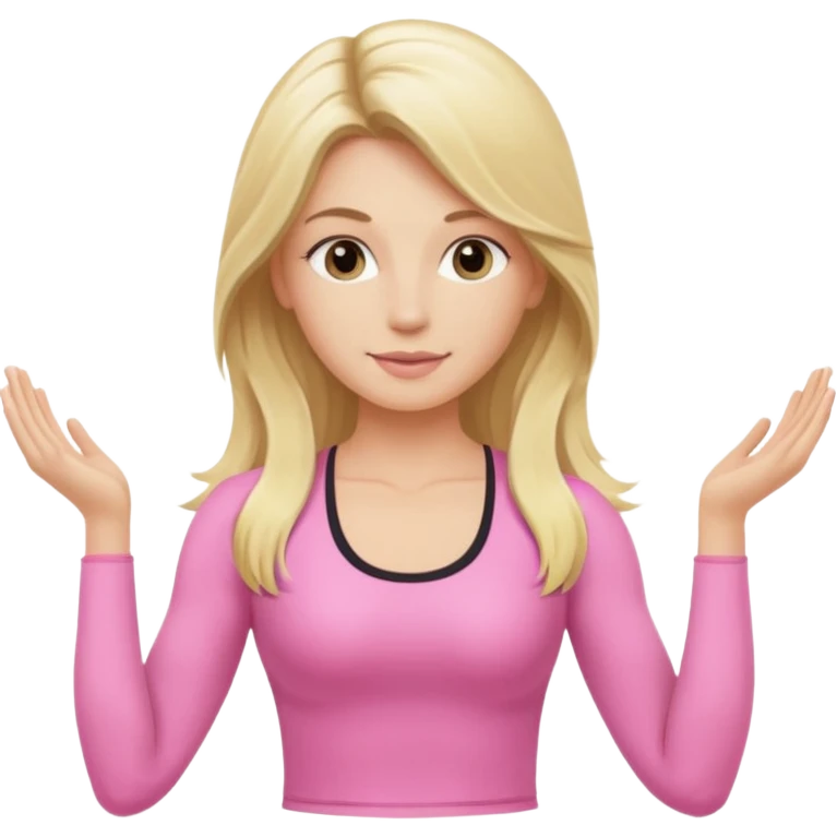 long haired blonde Pilates instructor teaching reformer in pink set  emoji