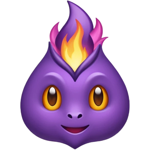 Coração roxo com chamas emoji