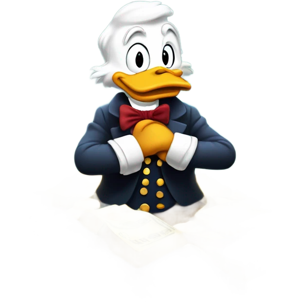 Scrooge McDuck counting money emoji