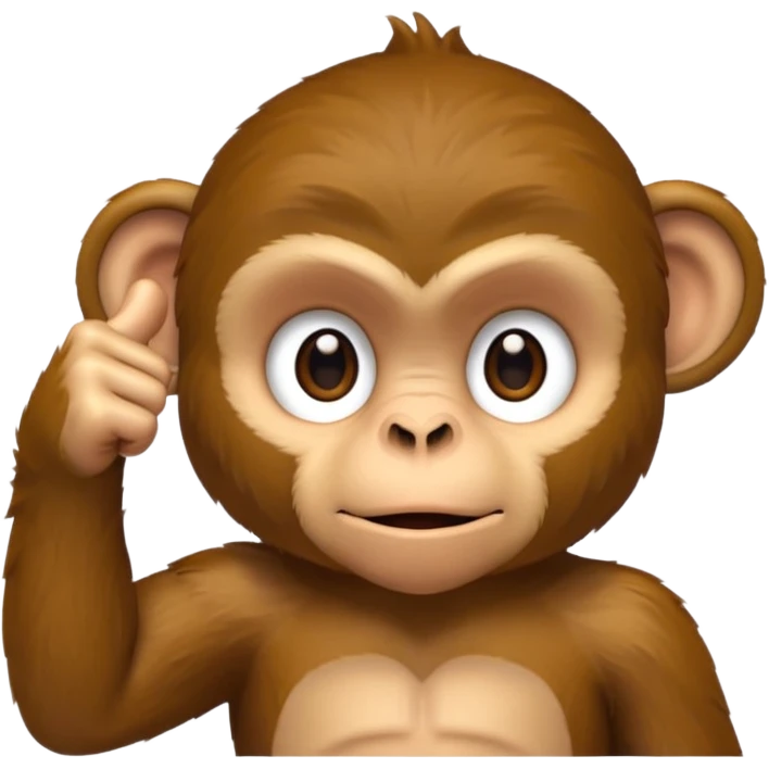 monkey with one thumbs down emoji