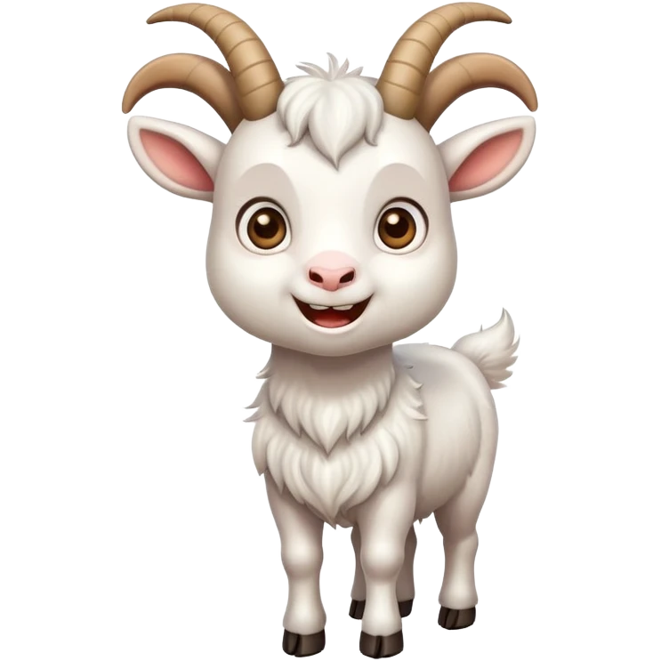 cute cartoon goat with horns emoji