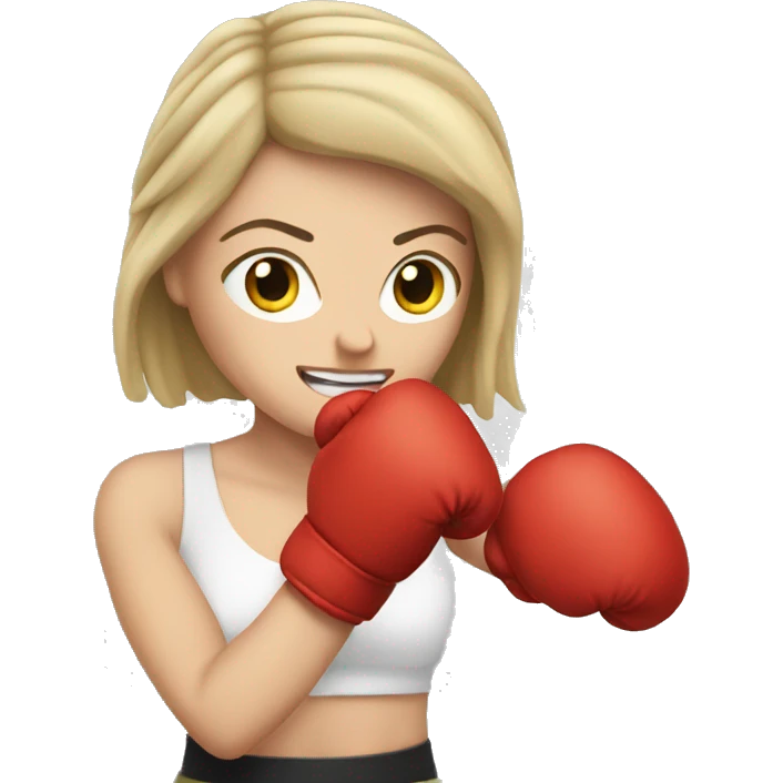 white girl boxing emoji