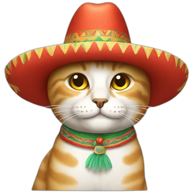 Cat with Mexican hat emoji