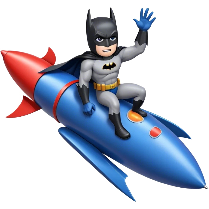 batman france riding a rocket ship boom! emoji