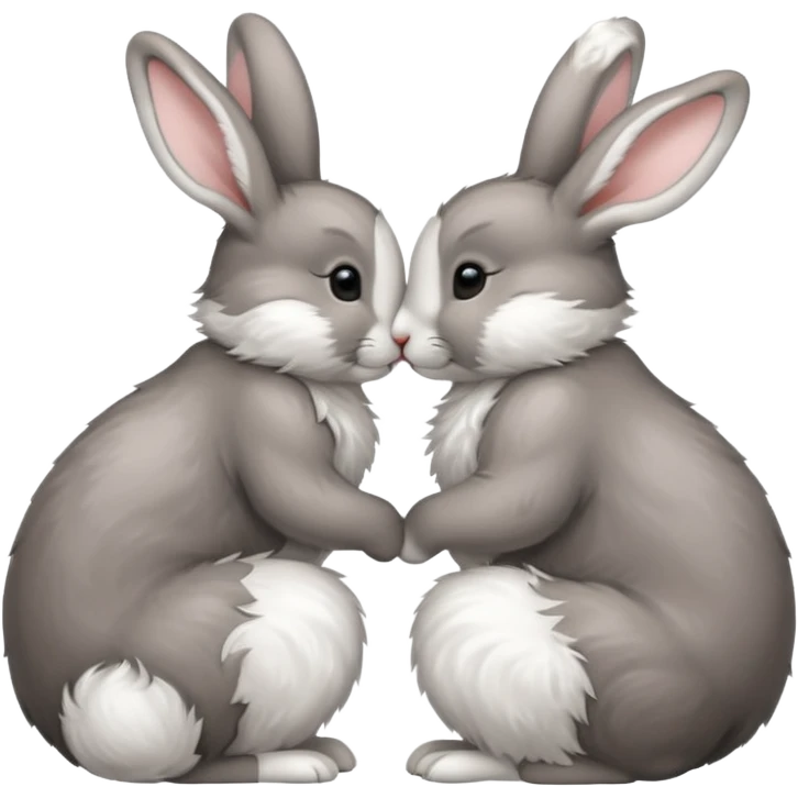 Kissing rabbit, profile, long ears emoji