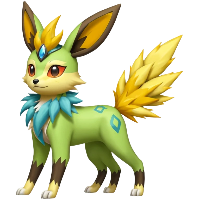 Meloetta-Zygarde-Flareon-Electrike-Jolteon-Manectric-Fakémon-fusion, full body emoji