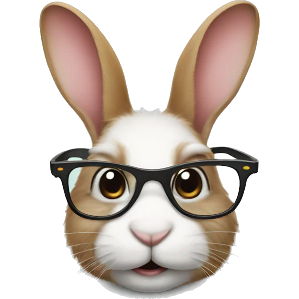 Rabbit with glasses  emoji