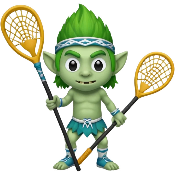 Troll holding lacrosse stick emoji