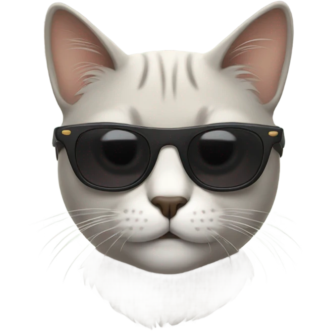 Cat with a cool space background wearing sunglasses emoji