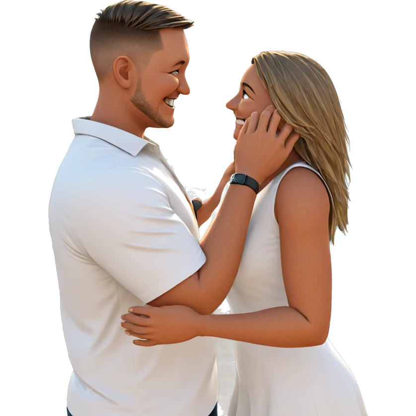 happy couple by the ocean emoji