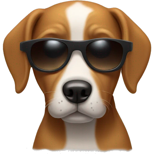 blind dog in sunglasses

 emoji