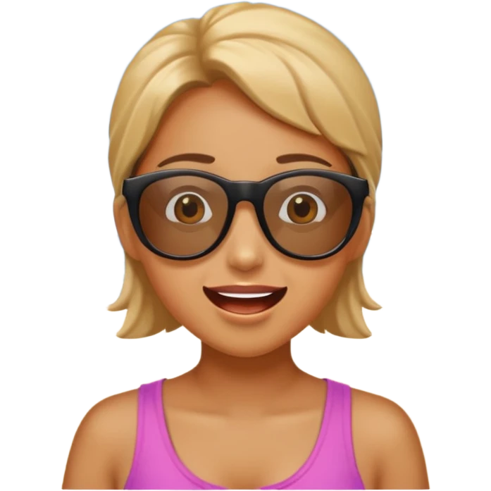 Shocked smile face beach emoji