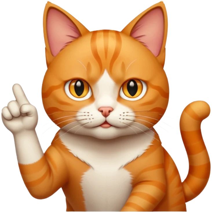 Cat with a middle finger emoji