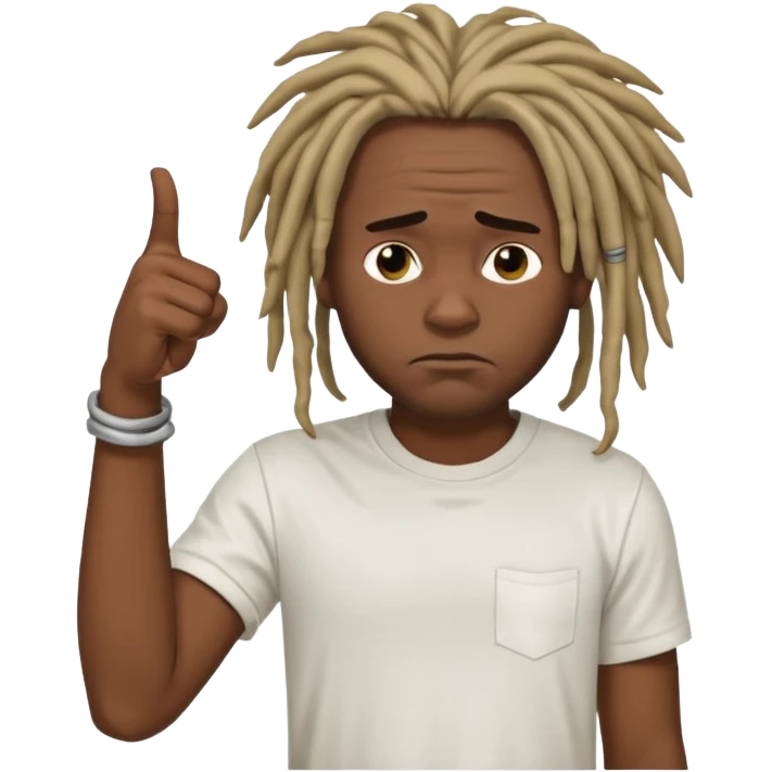 Thumbs down black skinned guys with dreads with his thumbs pointing down emoji