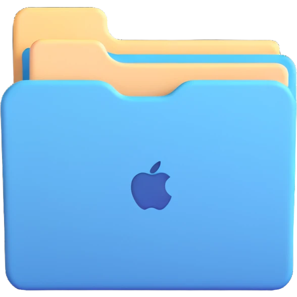 Mac folder icon in light pastel blue color emoji