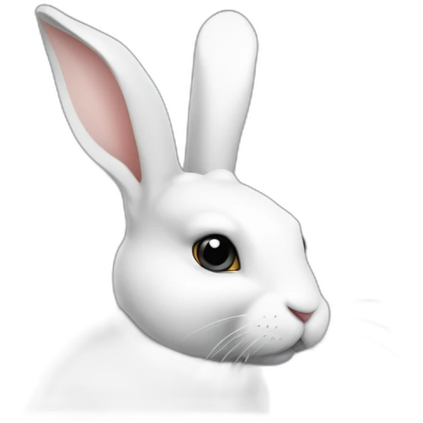 Lapin blanc et noir qui mange du foin emoji