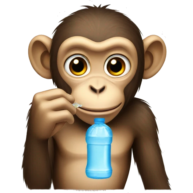 Monkey drinking a bottle of water  emoji