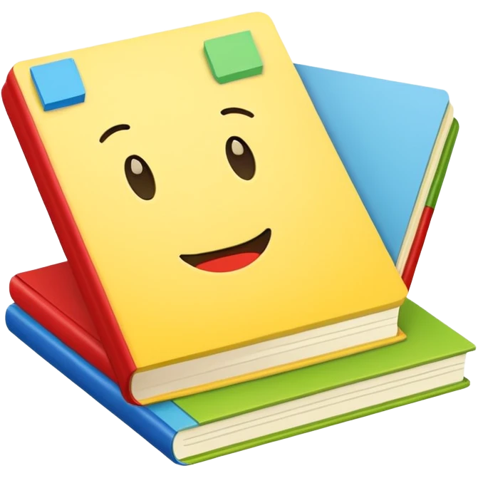 textbook with sticky notes emoji