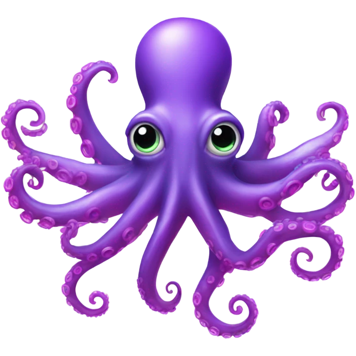Silver octopus with purple horns and hot pink wings emoji
