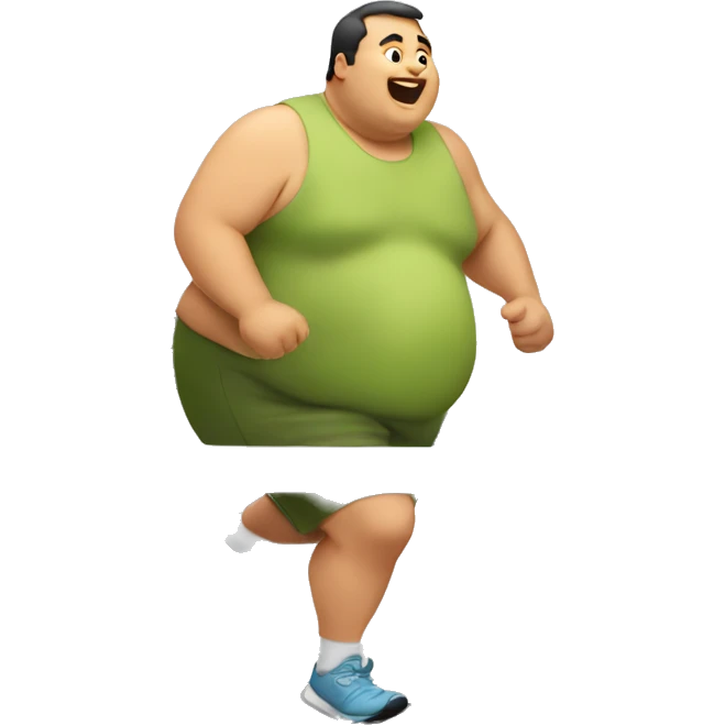 Fat man running on a treadmill emoji