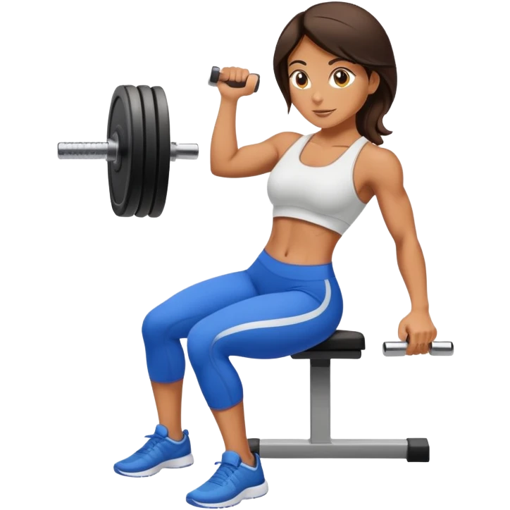 Working out brunette emoji