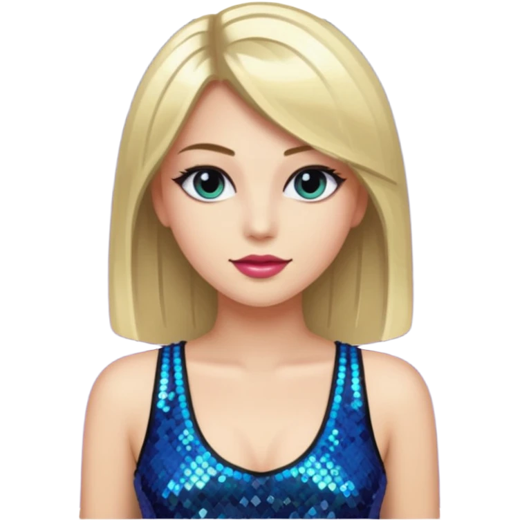 fancy straight  hair girl with night club outfits emoji