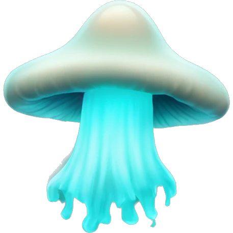 Ghost cyan glowing mushroom emoji