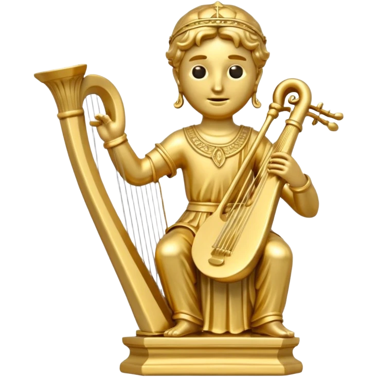 musician statue gold emoji