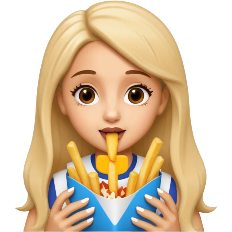 ariana grande munching fries emoji