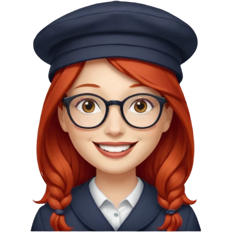 hatted womanwith glasses and long red hair emoji