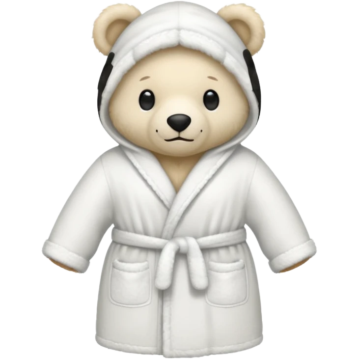 white teddy bear bathrobe emoji