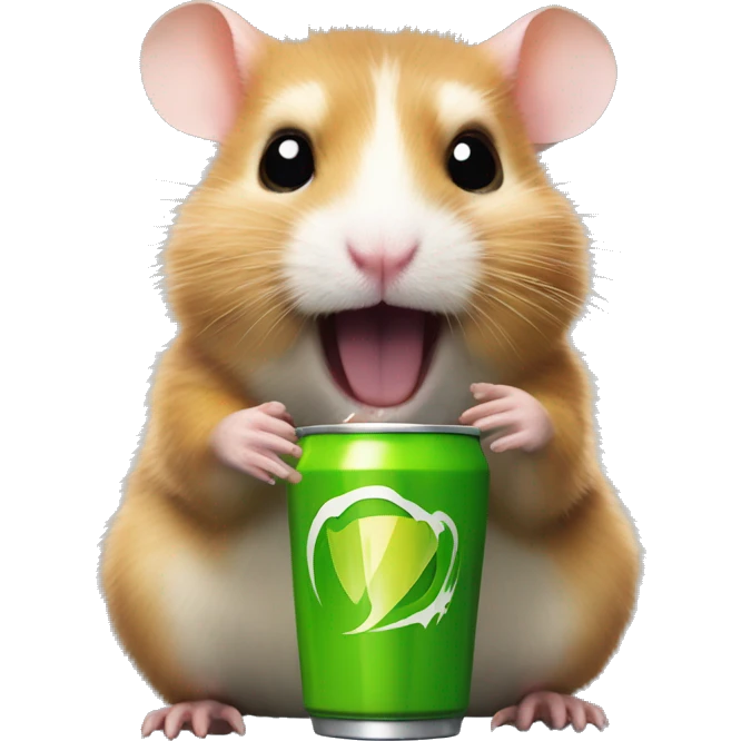 Hamster drink Monster Energy emoji