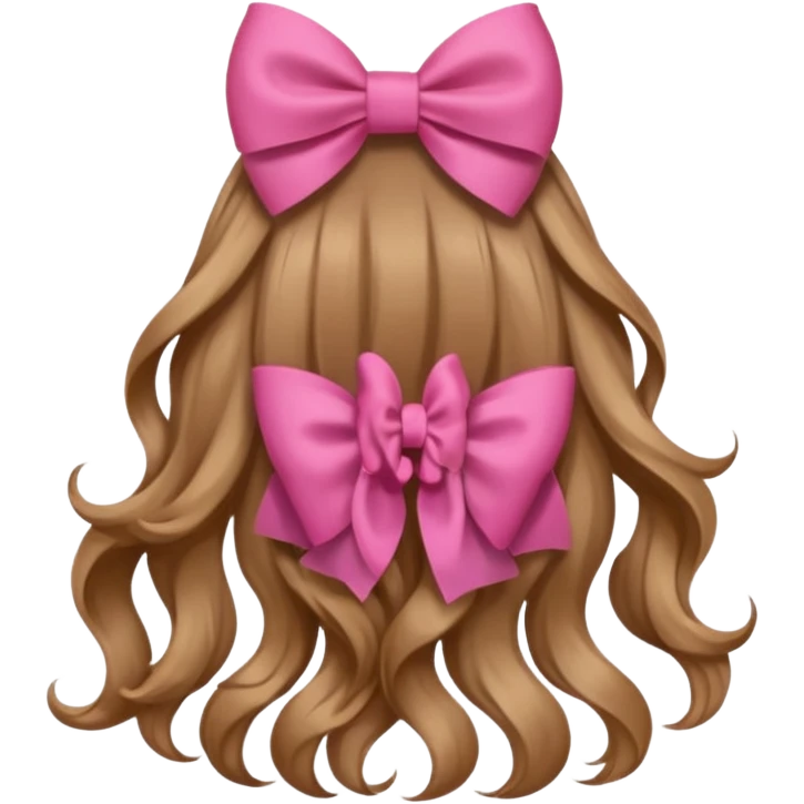 hair from behind with a pink bow emoji